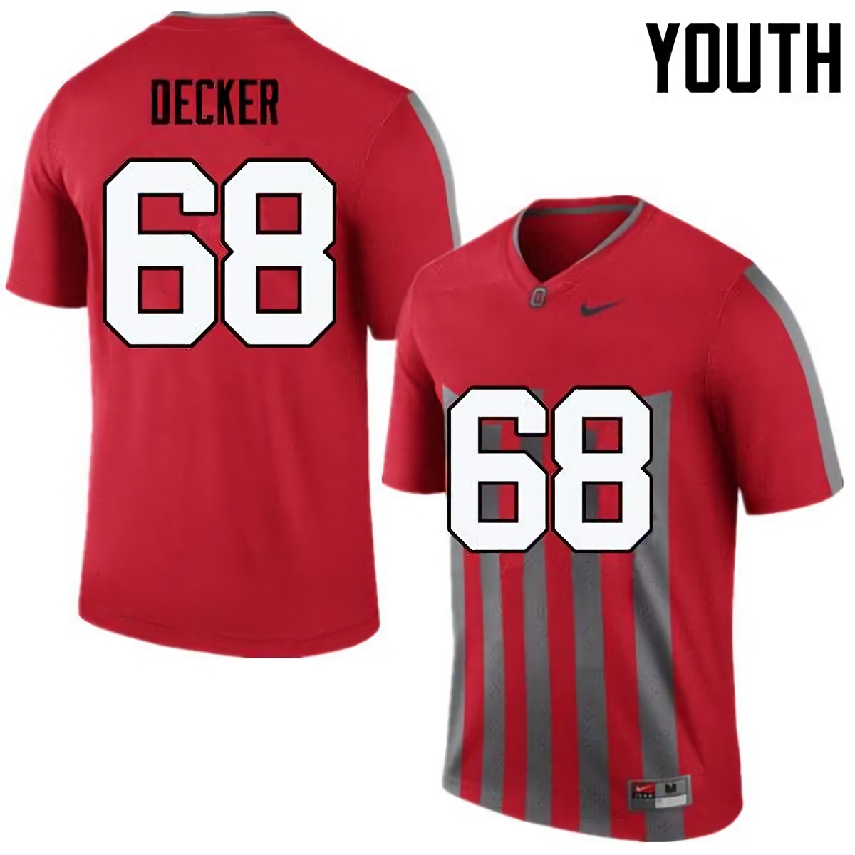 Taylor Decker Ohio State Buckeyes Youth NCAA #68 Nike Throwback Red College Stitched Football Jersey ZKA8156PF